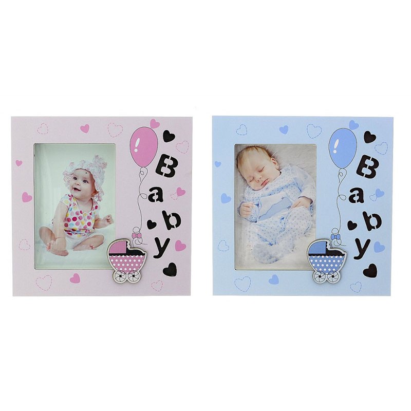 Rama foto Cute Baby, iluminata LED, format foto 10X15, metalica Roz - imagine 14
